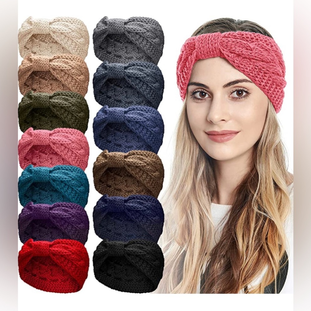 13 Pieces Women Ear Warmer Headband Knitted Headband Crochet Hair Turban.​